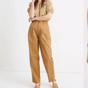 Madewell Women's Pleated Taper Wide-Leg Pants - size 6